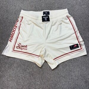 Takedown Brick by Brick Wrestling Shorts Mens 2XL Cream Maroon Athletic Training